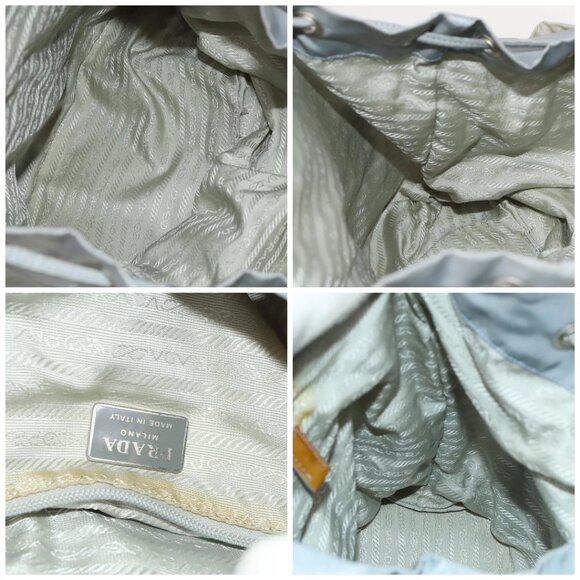 PRADA Backpack Nylon Light Blue Silver Auth - Picture 15 of 16